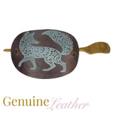 Leather Hair Barrette | Hand-Painted Fox Design