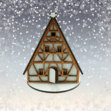 Wooden Christmas Nordic House LED Candle Light