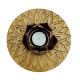 Flower Candle Holder - Burgundy