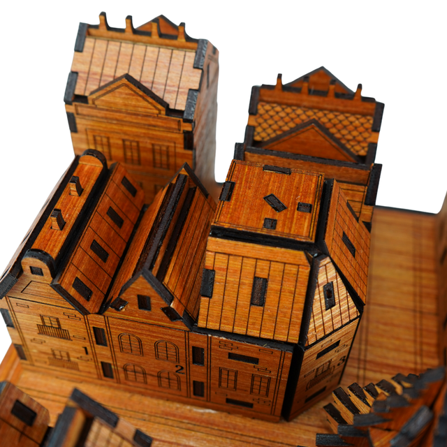 Christmas Advent Village (Cherry wood) including Festive 24 Filler Pack