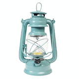 Turquoise lantern with a clear glass on a white background