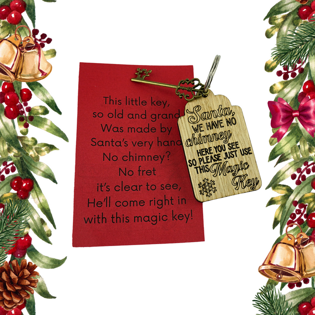 Santa's Magic Key Keyring with Vintage key