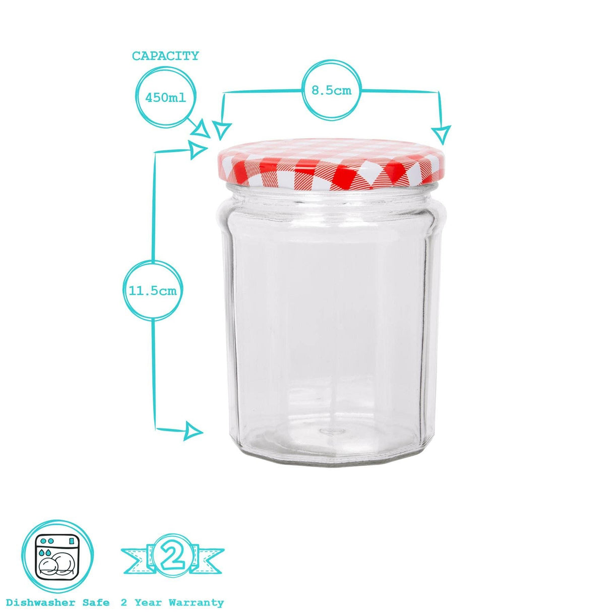 450ml Glass Storage Jar with Lid – Personalised Engraving Available