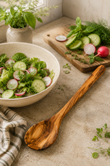30cm wooden cooking spoon with distinctive grain