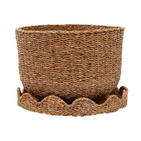 Bangali Scalloped Lidded Seagrass Storage Baskets – Set of 3