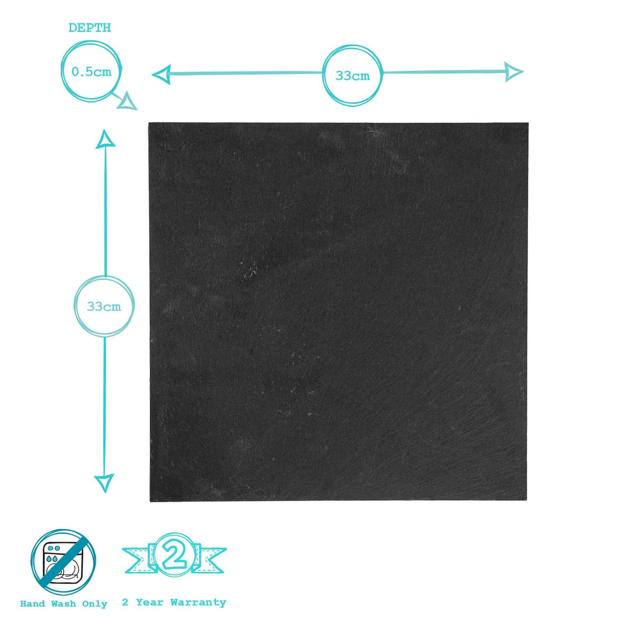 Square Natural Slate Placemat – 33cm