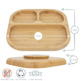Tiny Dining Kids Bamboo Plate with Suction Cup Orange