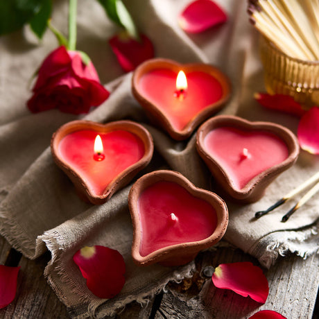 Heart-Shaped Terracotta Candles – Priya Lavender (Box of 4)