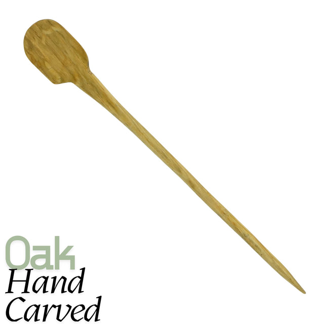 Leather Hair Barrette – Silver Bear on Black Leather with Oak Stick