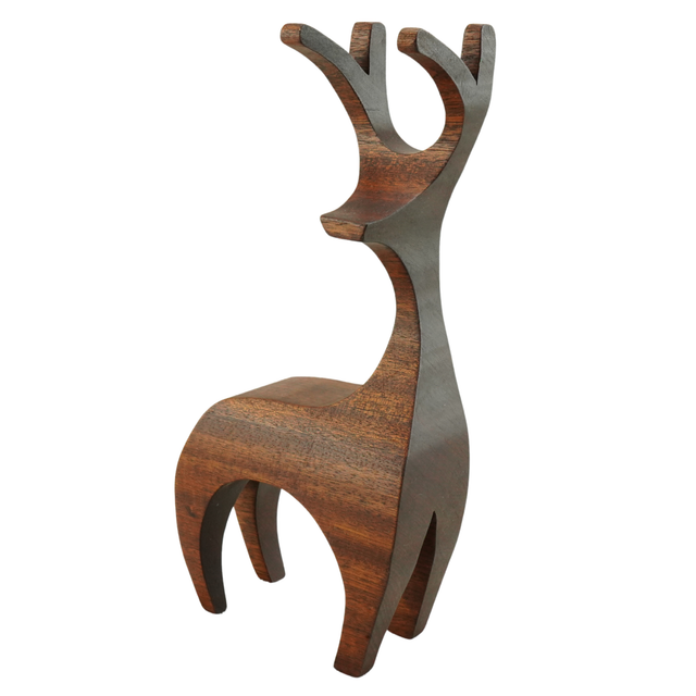 Wooden Reindeer Hardwood Handcrafted