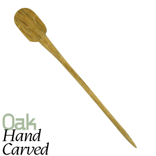 Leather Hair Barrette – Silver Elephant on Black Leather with Oak Stick