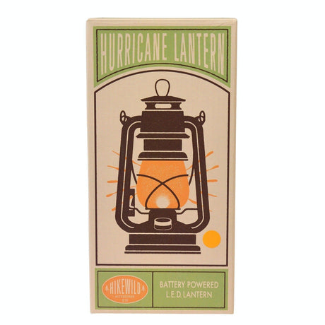 Box of Hurricane Lantern with illustration and text on a beige background