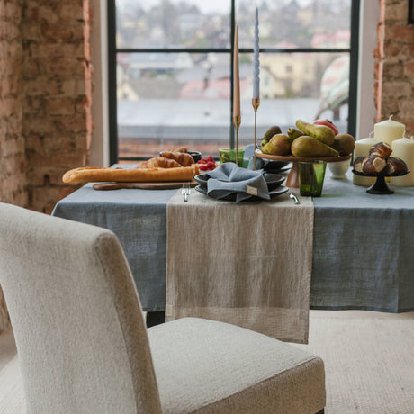 Natural Melange Linen Table Runner
