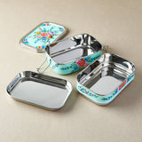 Stainless Steel Tiffin Lunch Box – Turquoise Garland