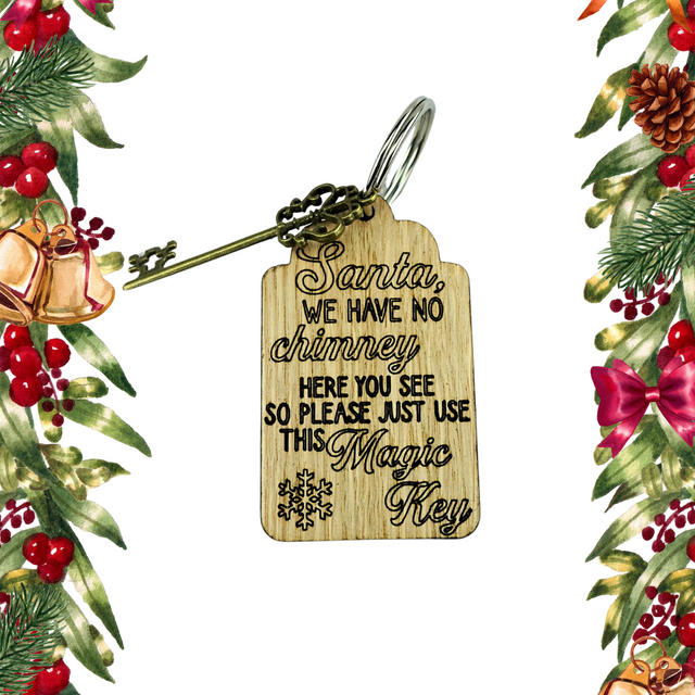 Santa's Magic Key Keyring with Vintage key