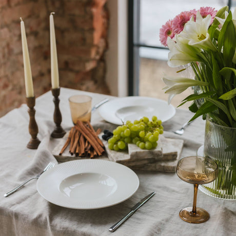 Natural Mélange Stone-Washed Linen Tablecloth