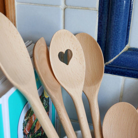 Wooden Heart Cooking Spoon – 30cm Beech Wood Spoon