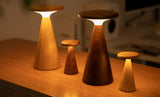 Large White Ash LED Table Lamp - Rechargeable RGB Portable Lamp (Sylva)