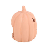 Terracotta Pumpkin Tealight Holder with Star Cut-Outs – Autumn & Halloween Decoration