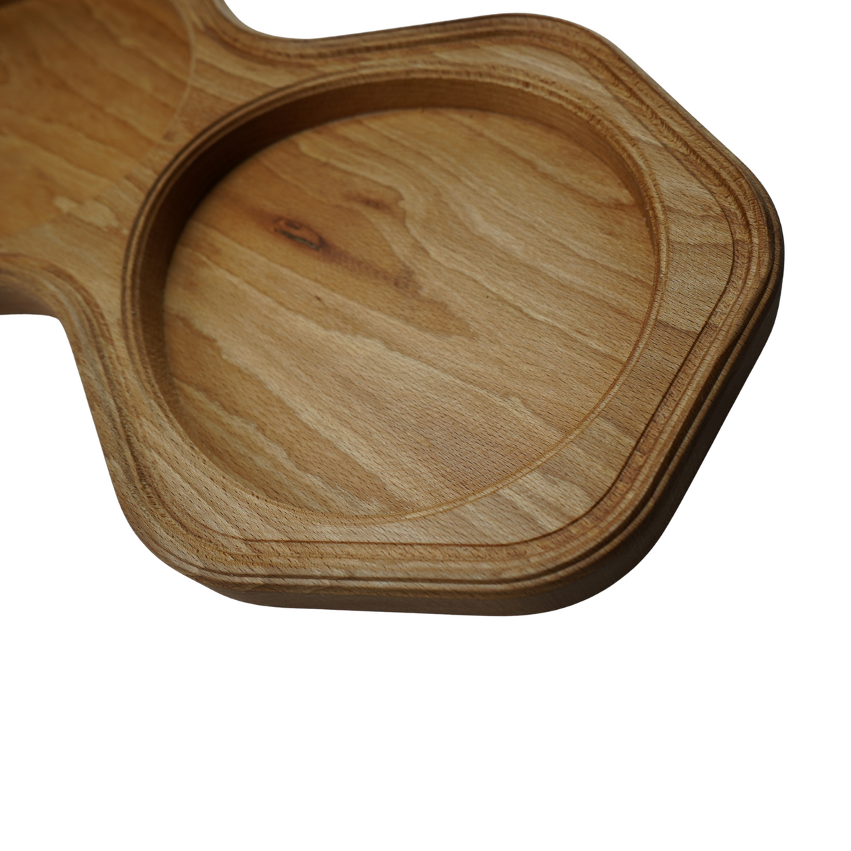 Oak tray with four compartments