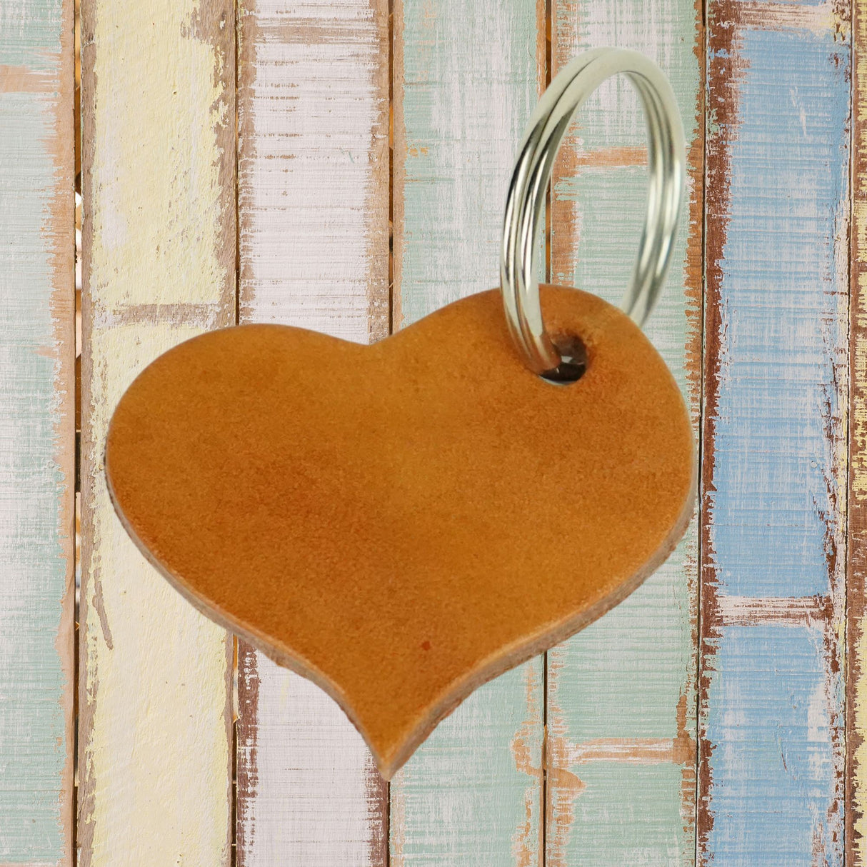 Personalised Leather Heart Keyring – Engraved Genuine Leather Keyring Gift