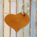 Personalised Leather Heart Keyring – Engraved Genuine Leather Keyring Gift