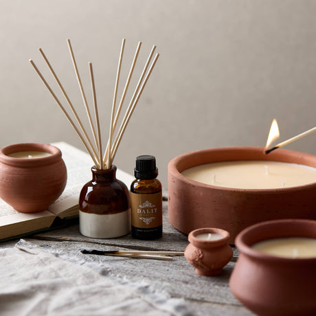 Coconut 3 Wick Terracotta Candle | Alok Handmade Candle