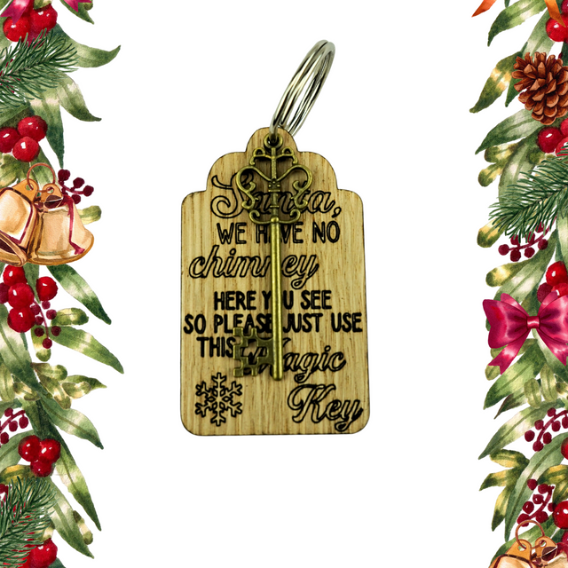 Santa's Magic Key Keyring with Vintage key