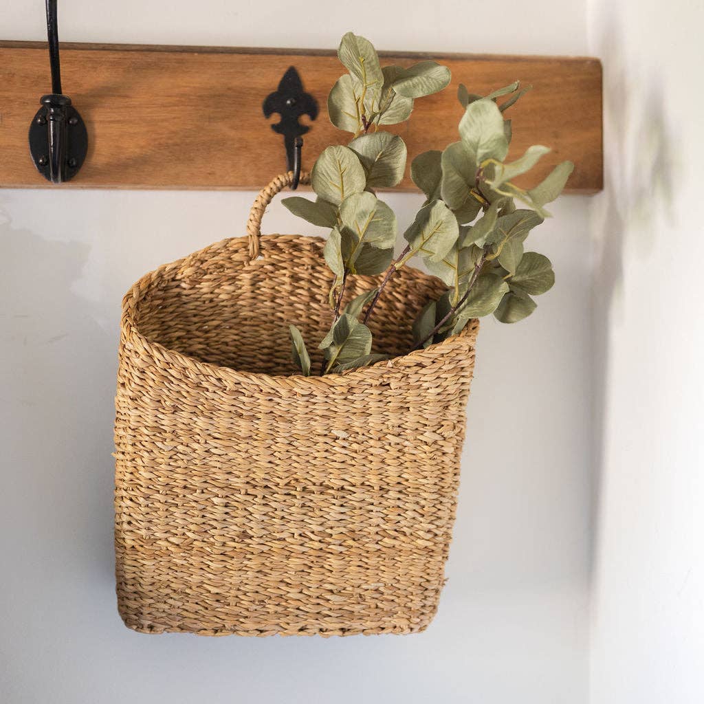 Slim Seagrass Hanging Storage Basket