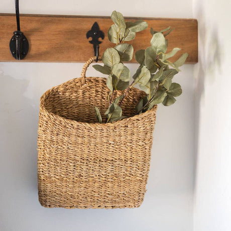 Slim Seagrass Hanging Storage Basket