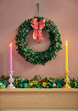 Recycled Sari Fabric Wreath – Green, 45cm