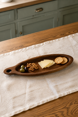 Walnut Oval Serving Platter with Hanging Handle – Byard’s Boutique Exclusive