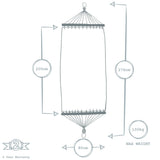 Technical drawing of a hanging basket with dimensions and weight details.
