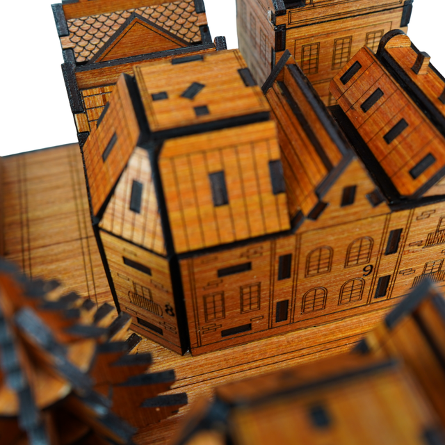 Christmas Advent Village (Cherry wood) including Festive 24 Filler Pack