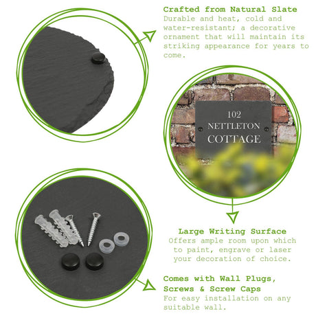 Oval Blank Slate House Sign - 20cm x 15cm