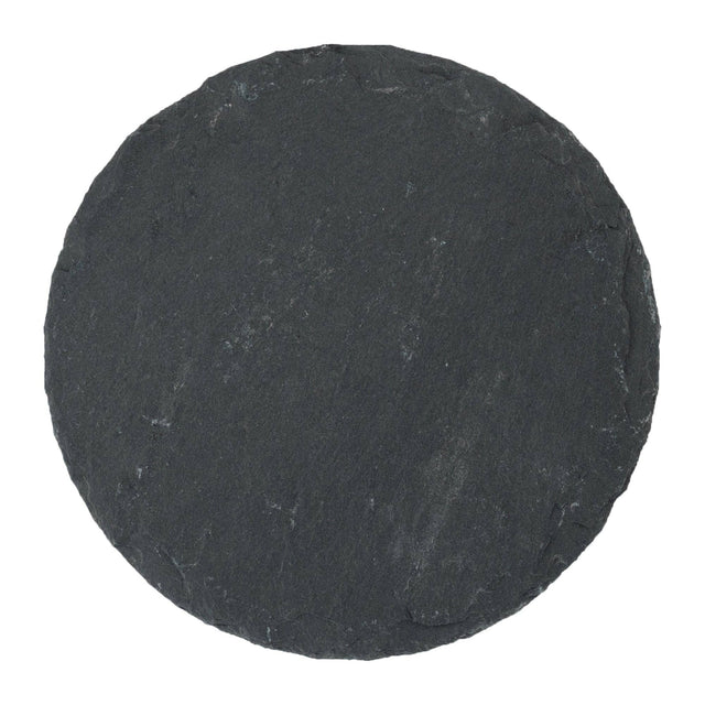 Round Natural Slate Drinks Coaster – 10cm (Optional Engraving)
