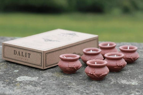 Handmade Terracotta Lavender Candles | Megah Set of 6