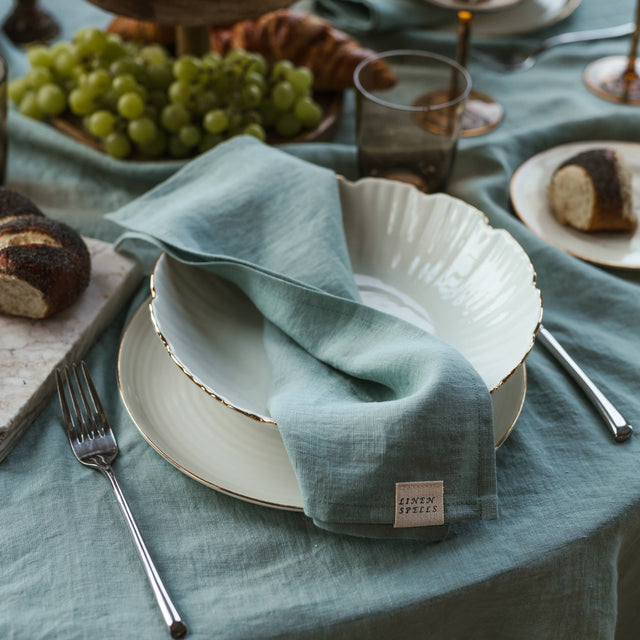 Ocean Mint Linen Napkin Set Of 2