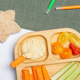 Tiny Dining Kids Bamboo Plate with Suction Cup Orange