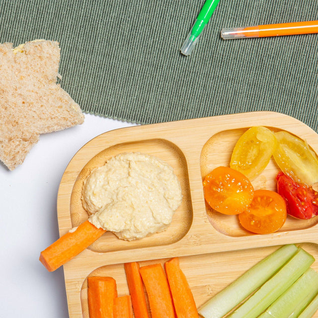 Tiny Dining Kids Bamboo Plate with Suction Cup Orange