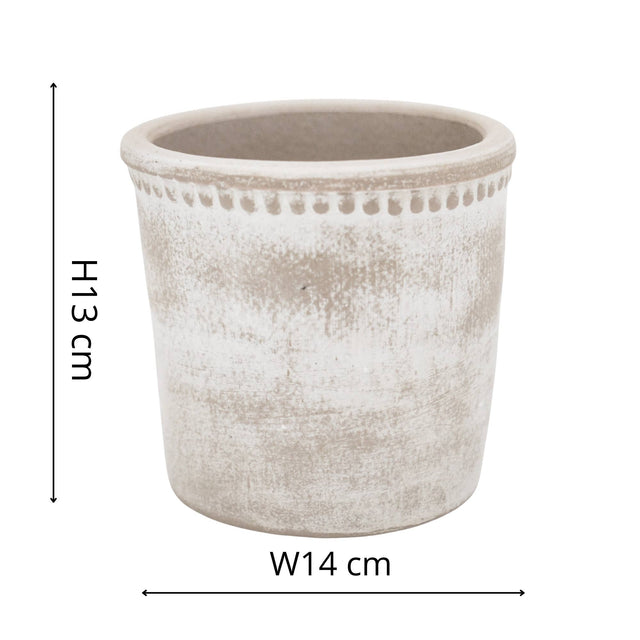 Hazel Beaded Edge Terracotta Planter – 14cm