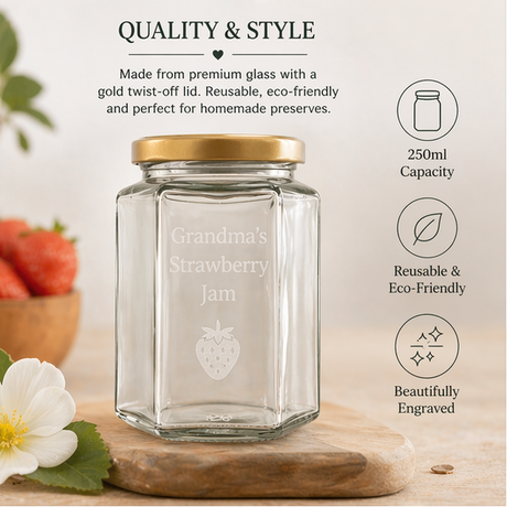 Personalised Glass Jam Jars – Custom Engraved Jam Jar