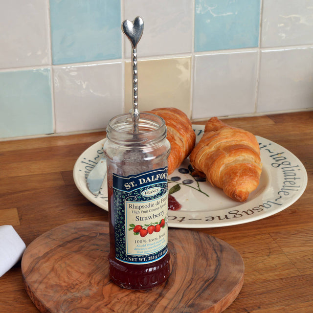 Heart Pewter Love Spoon, Jam Jar Spoons With Hooks