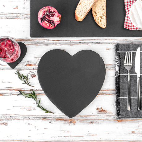 Personalised Heart Slate Drinks Coaster