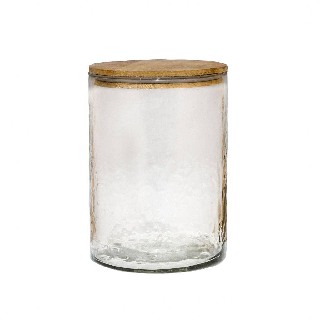 Chatsworth Hammered Glass Storage Jar with Wooden Lid