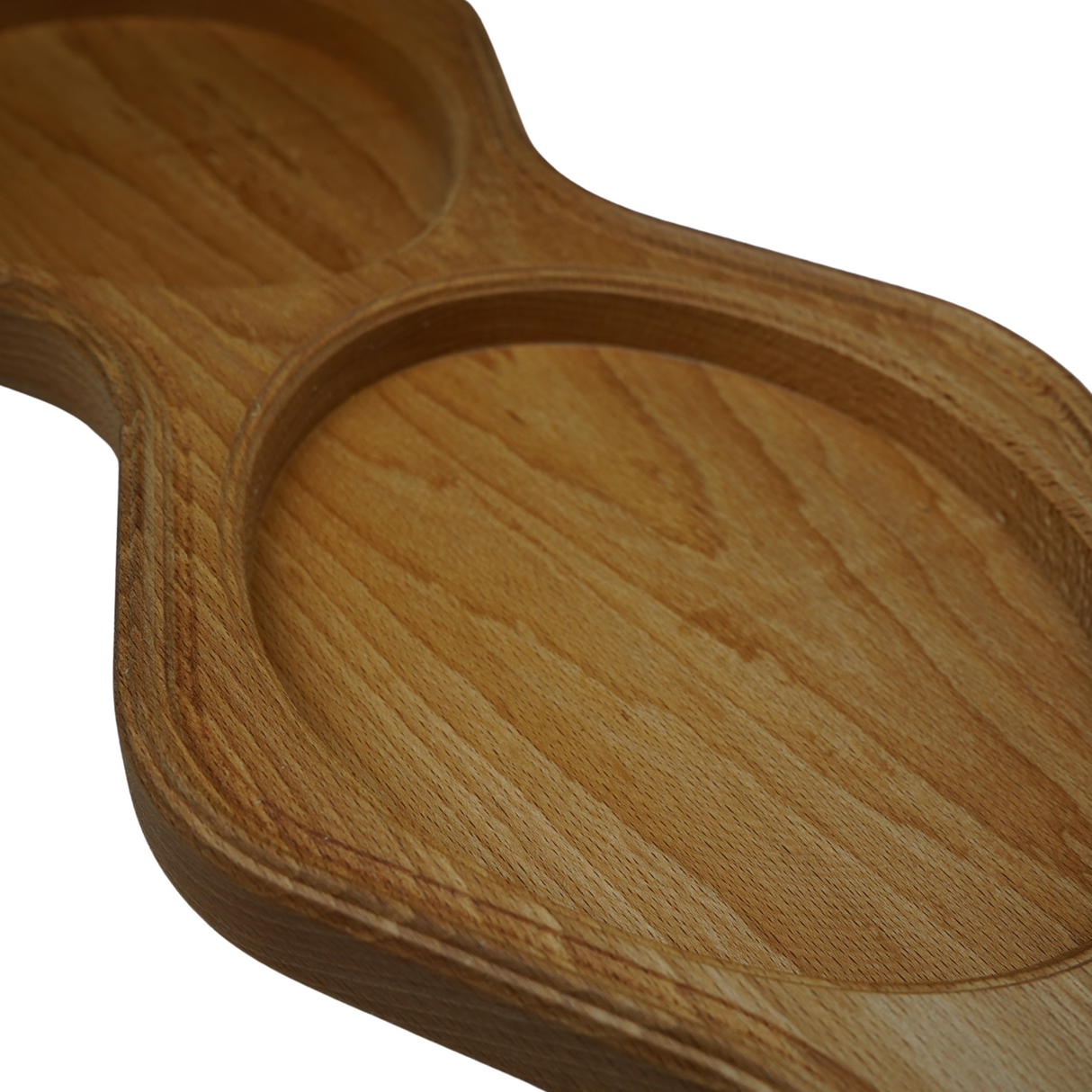 Oak tray with four compartments