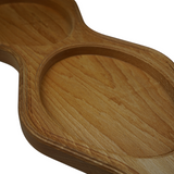 Oak tray with four compartments