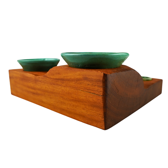 Osage with six stoneware pots