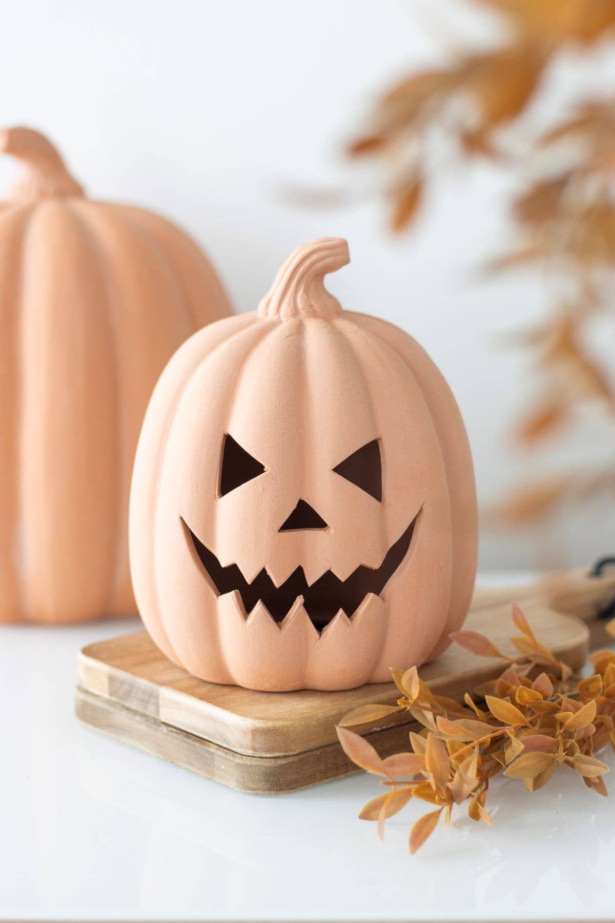 Small Terracotta Halloween Pumpkin Decoration – 15cm