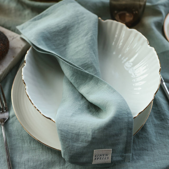 Ocean Mint Linen Napkin Set Of 2